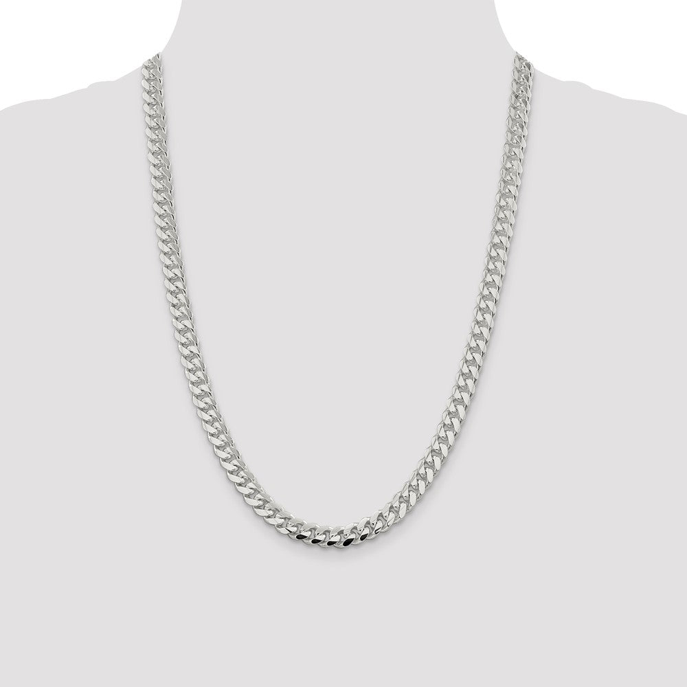 Sterling Silver 7.8mm Polished Domed Curb Chain