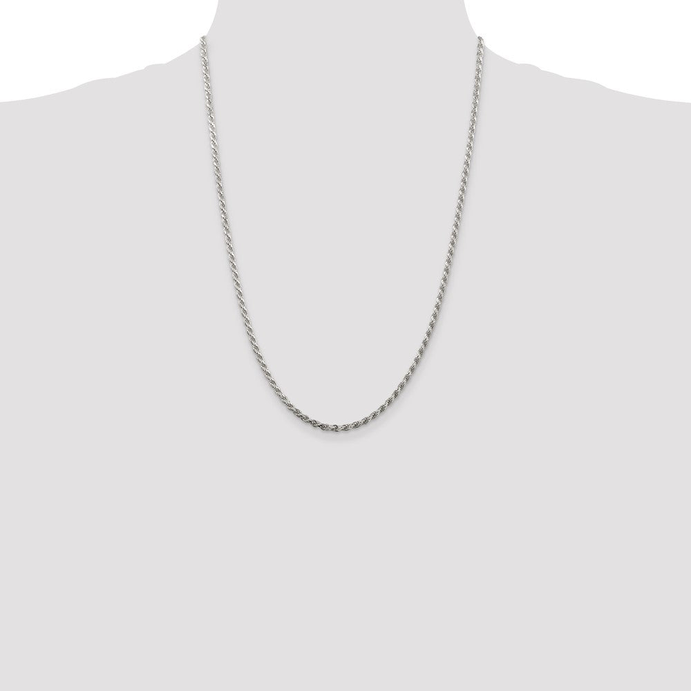 Sterling Silver 2.75mm Diamond-cut Rope Chain