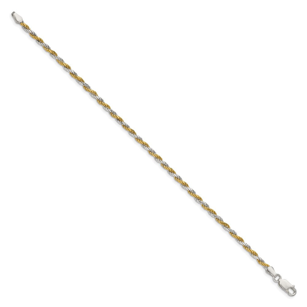 Sterling Silver And Vermeil 2.5mm Diamond-cut Rope Chain