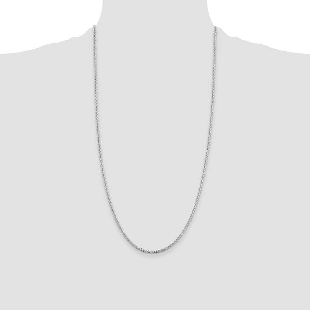 Sterling Silver 2.3mm Solid Rope Chain
