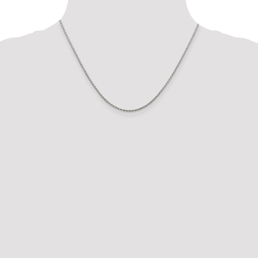 Sterling Silver 1.5mm Diamond-cut Spiga Chain w/2in ext.