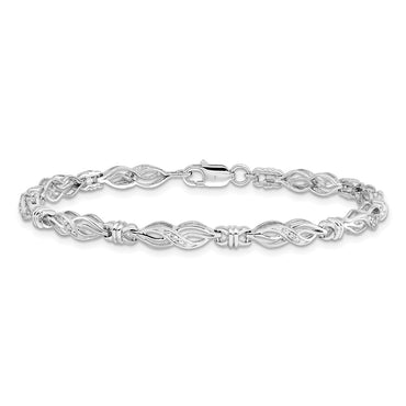Sterling Silver Rhodium-plated Diam. Bracelet