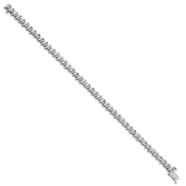Sterling Silver Rhodium-plated Diam. Fancy Bracelet