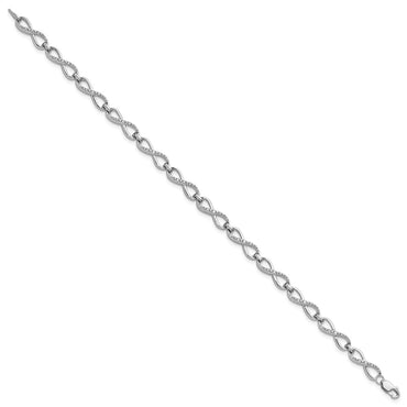 Sterling Silver Rhodium-plated Diam. Bracelet