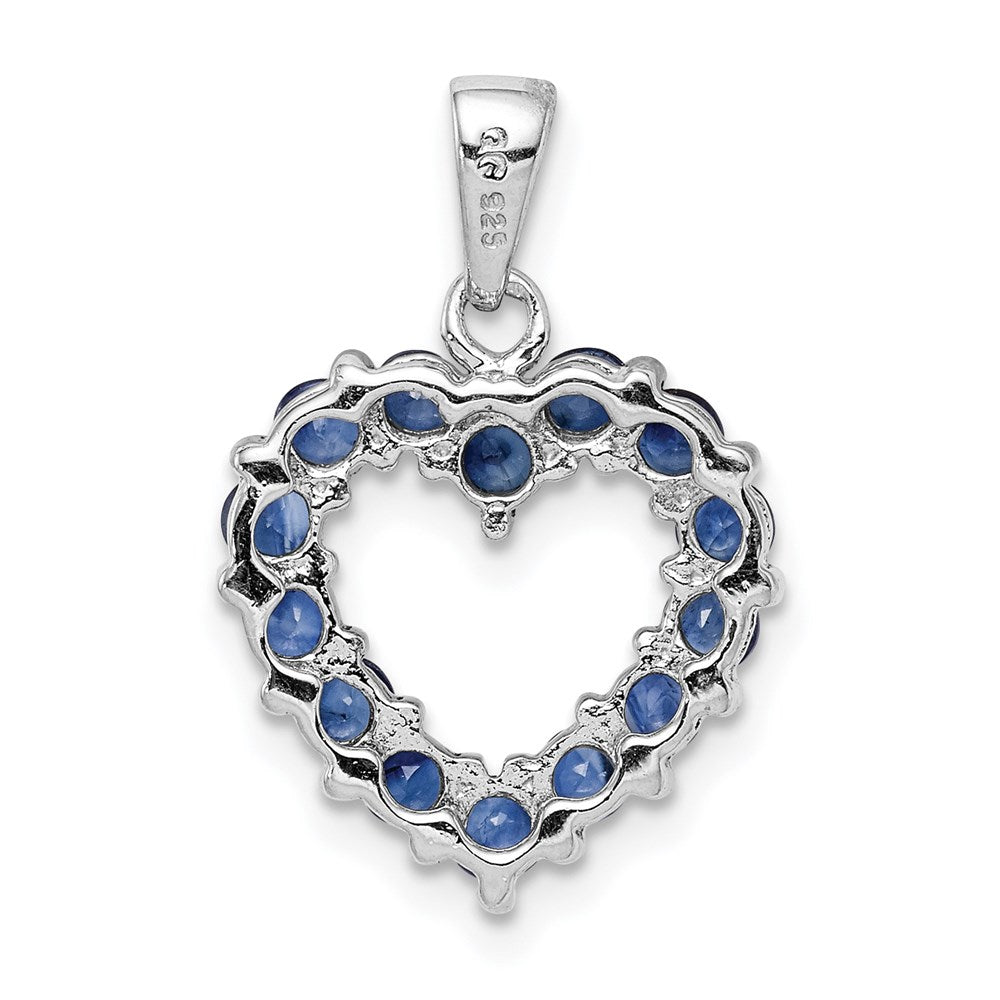 Sterling Silver Rhodium-plated Sapphire Pendant