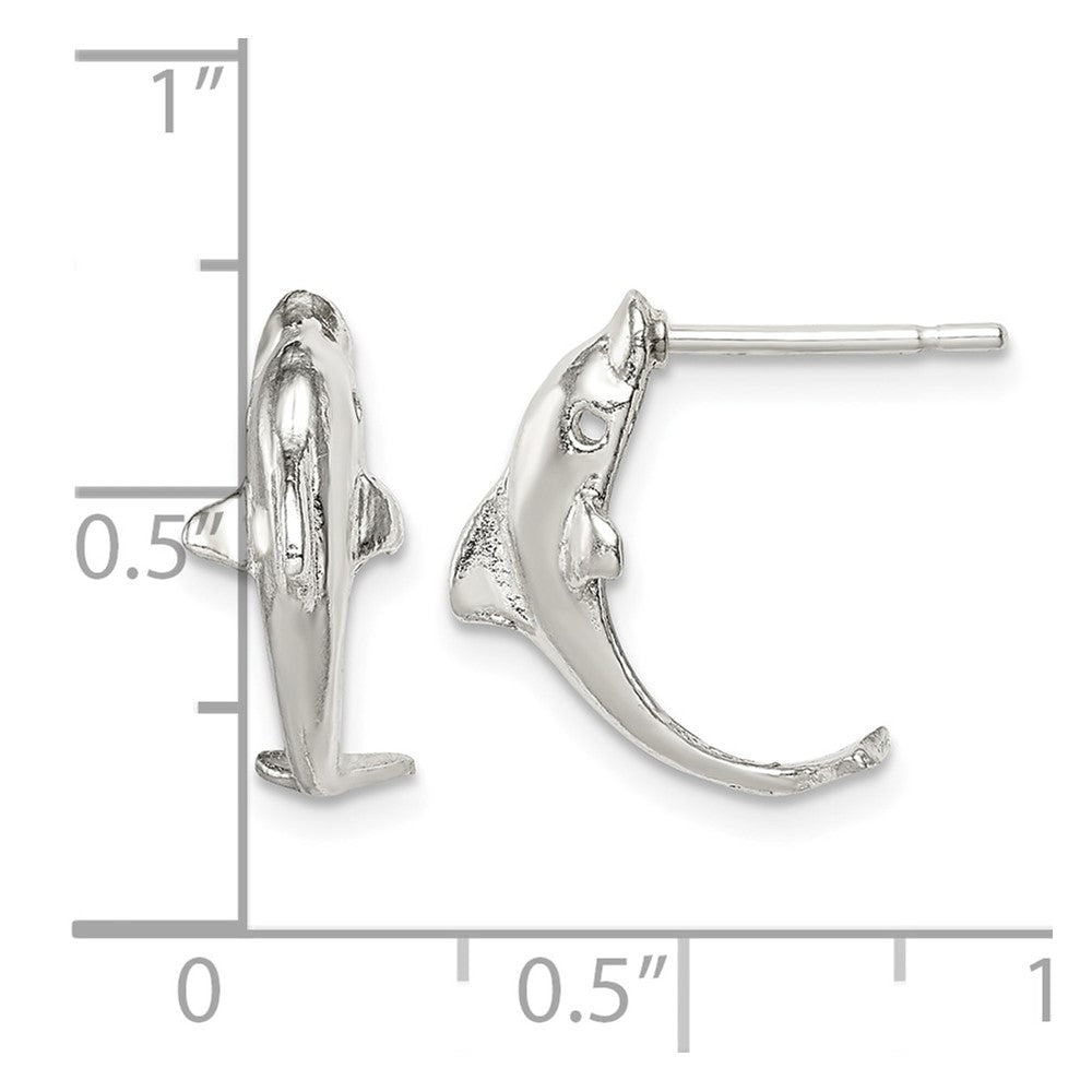 Sterling Silver Dolphin Mini Earrings