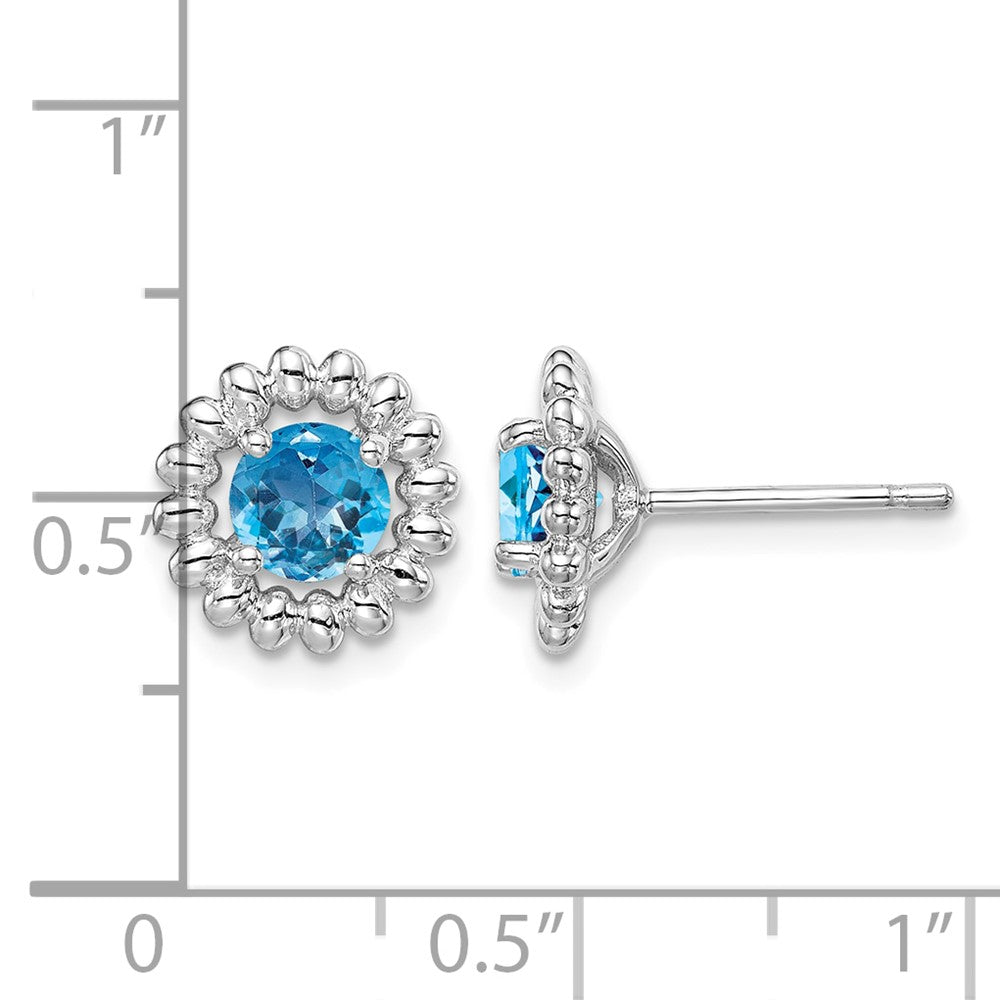 Sterling Silver Rhod-plat LB Topaz Earrings