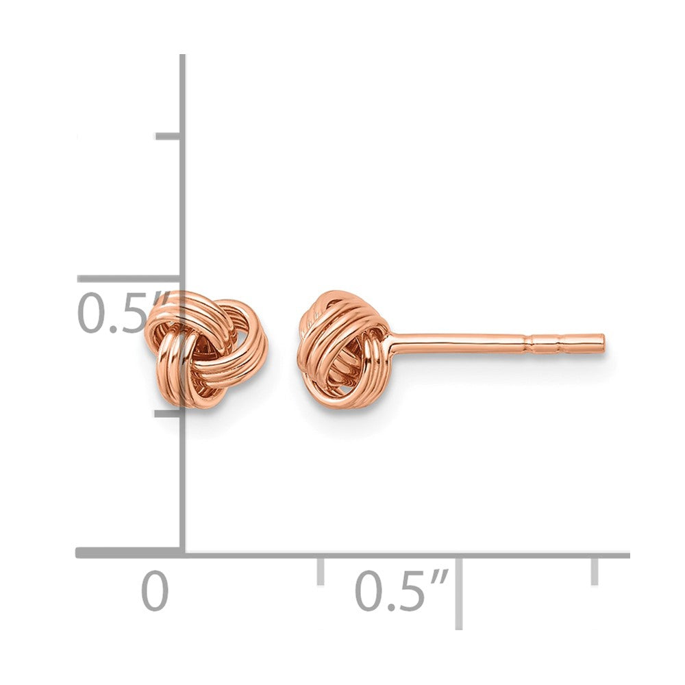 Sterling Silver Rose-tone Polished Love Knot Post Earrings