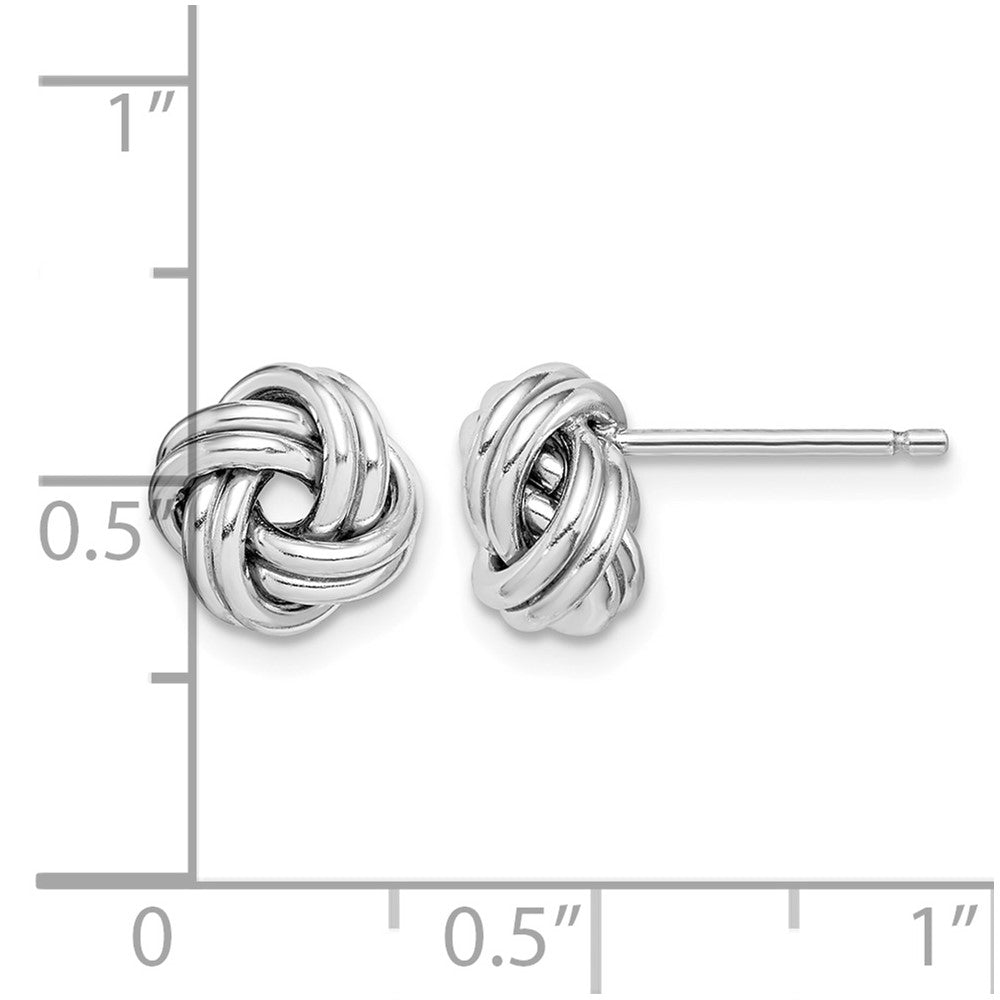 Sterling Silver Rhodium-plated Polished Love Knot Post Earrings
