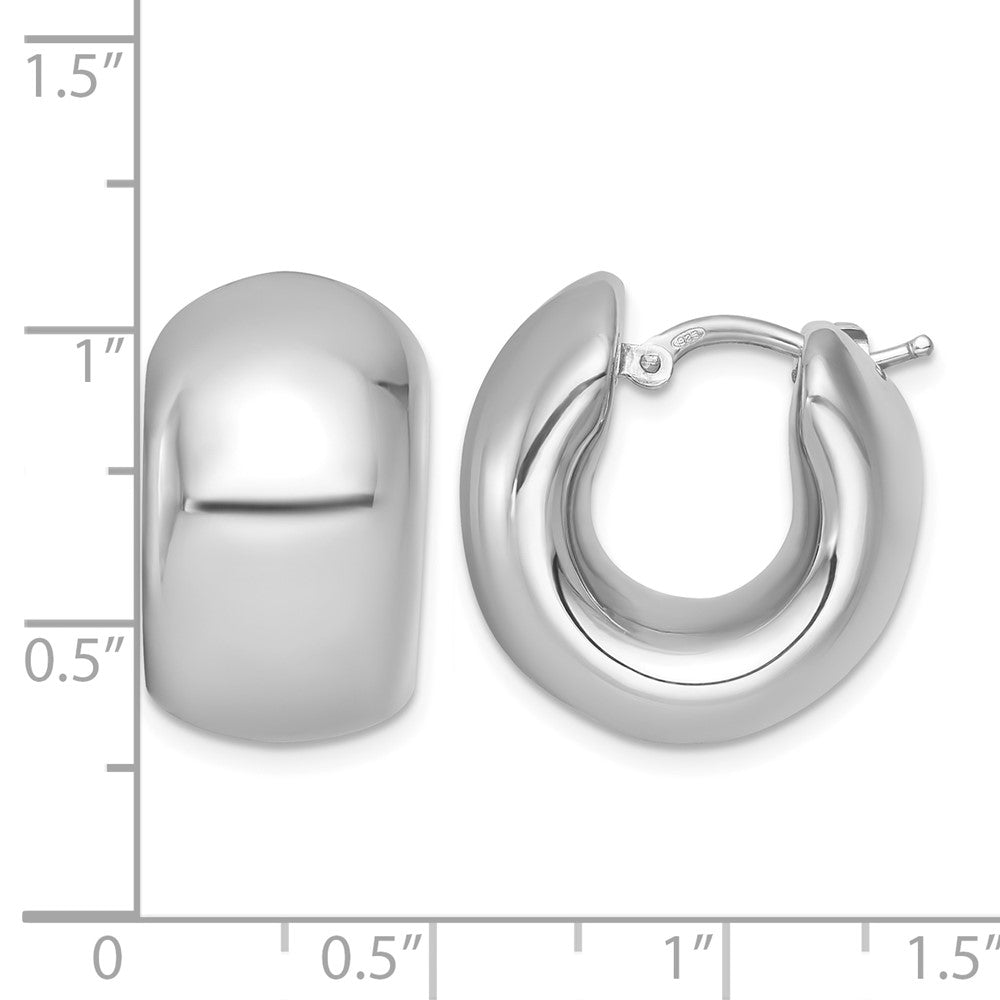 Sterling Silver Polished Rhodium-plated Hoop Earrings