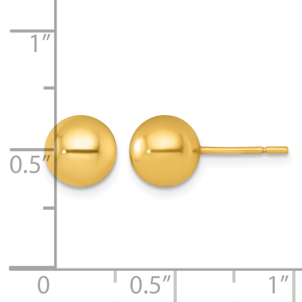 Sterling Silver Gold-tone Polished 7.75mm Ball Post Earrings