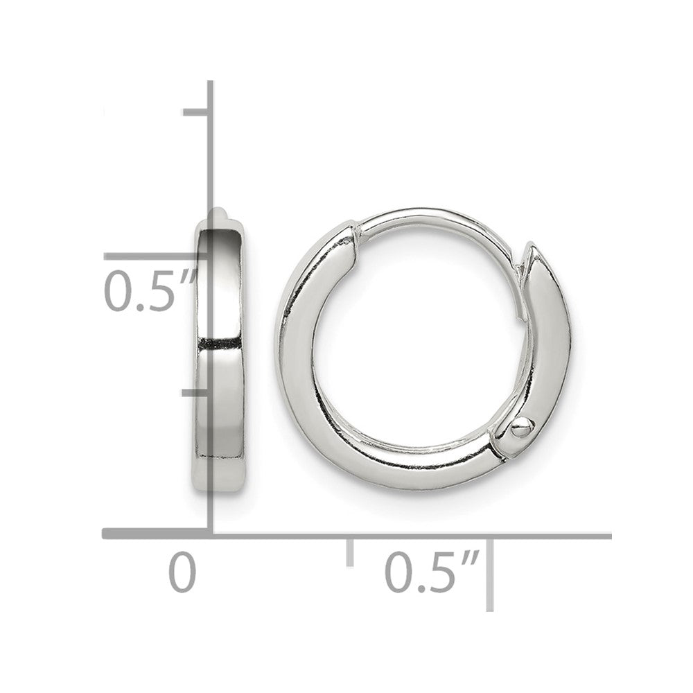 Sterling Silver Round Hinged Hoop Earrings