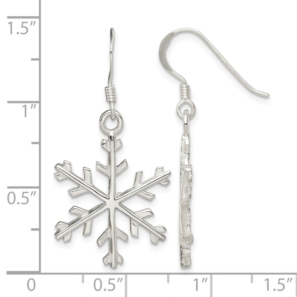 Sterling Silver Snowflake Dangle Earrings