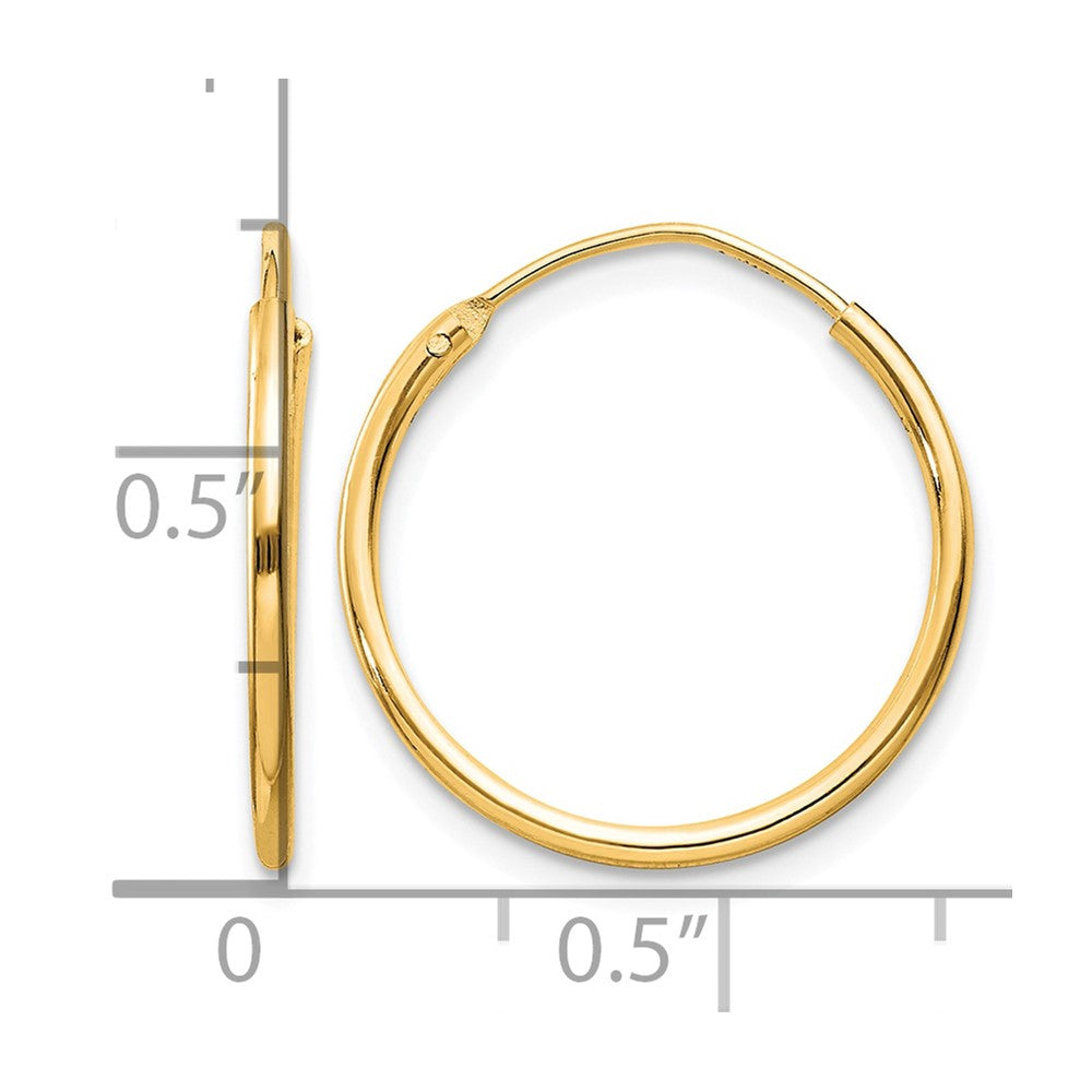 Sterling Silver Flash Gold-plated 1.3mm Endless Hoop Earrings