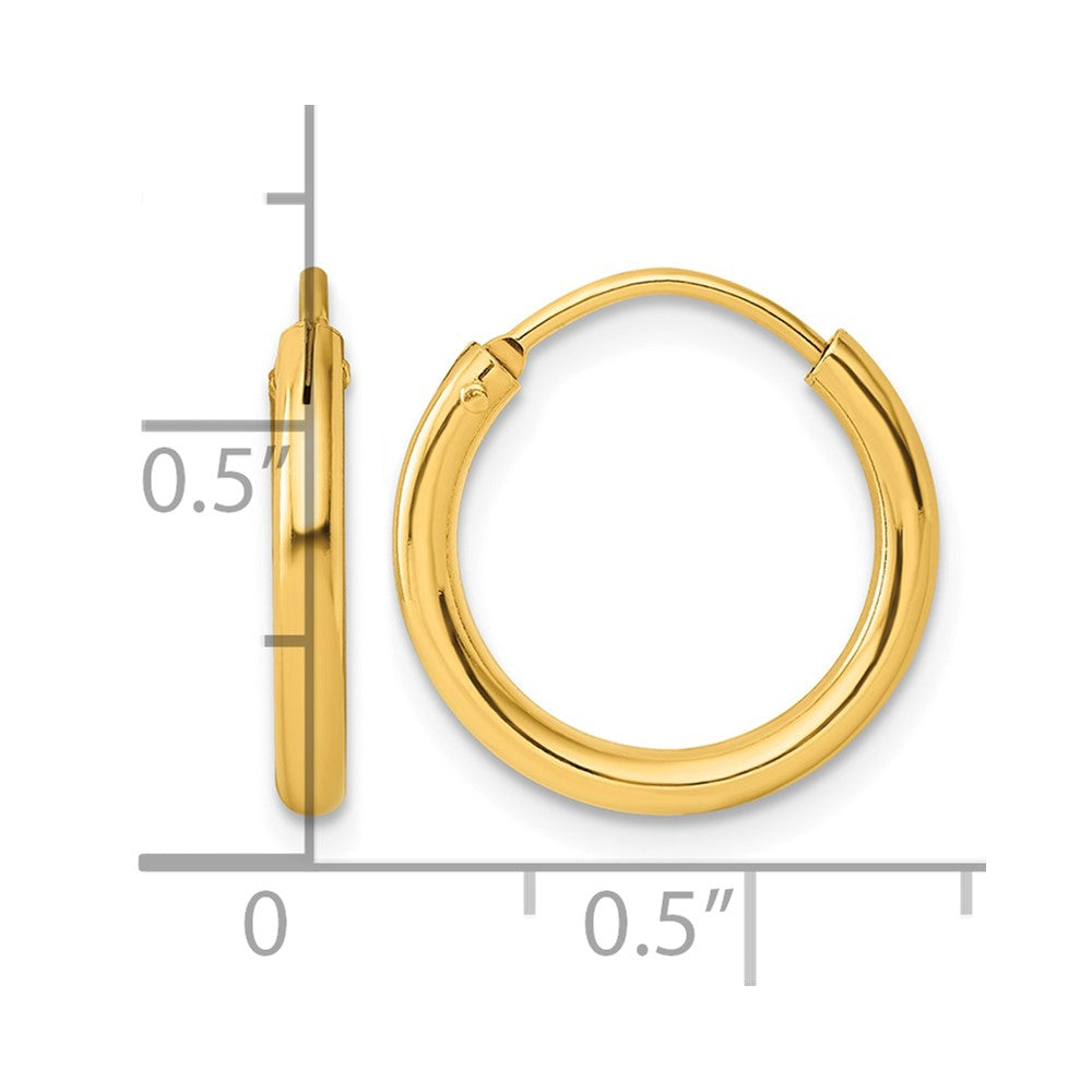 Sterling Silver Flash Gold-tone 2mm Hoop Earrings