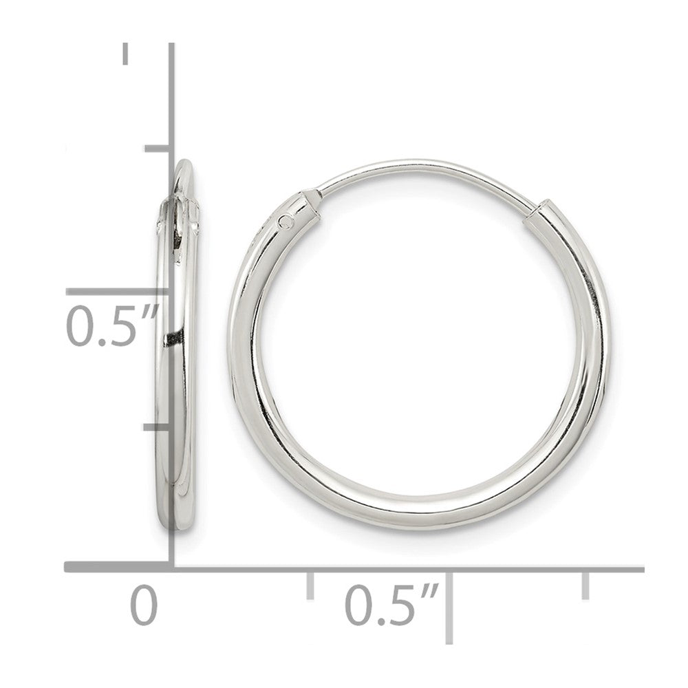 Sterling Silver 2mm Hoop Earrings