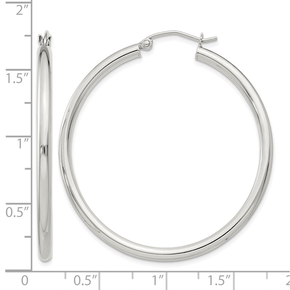 Sterling Silver 2.5mm Round Hoop Earrings