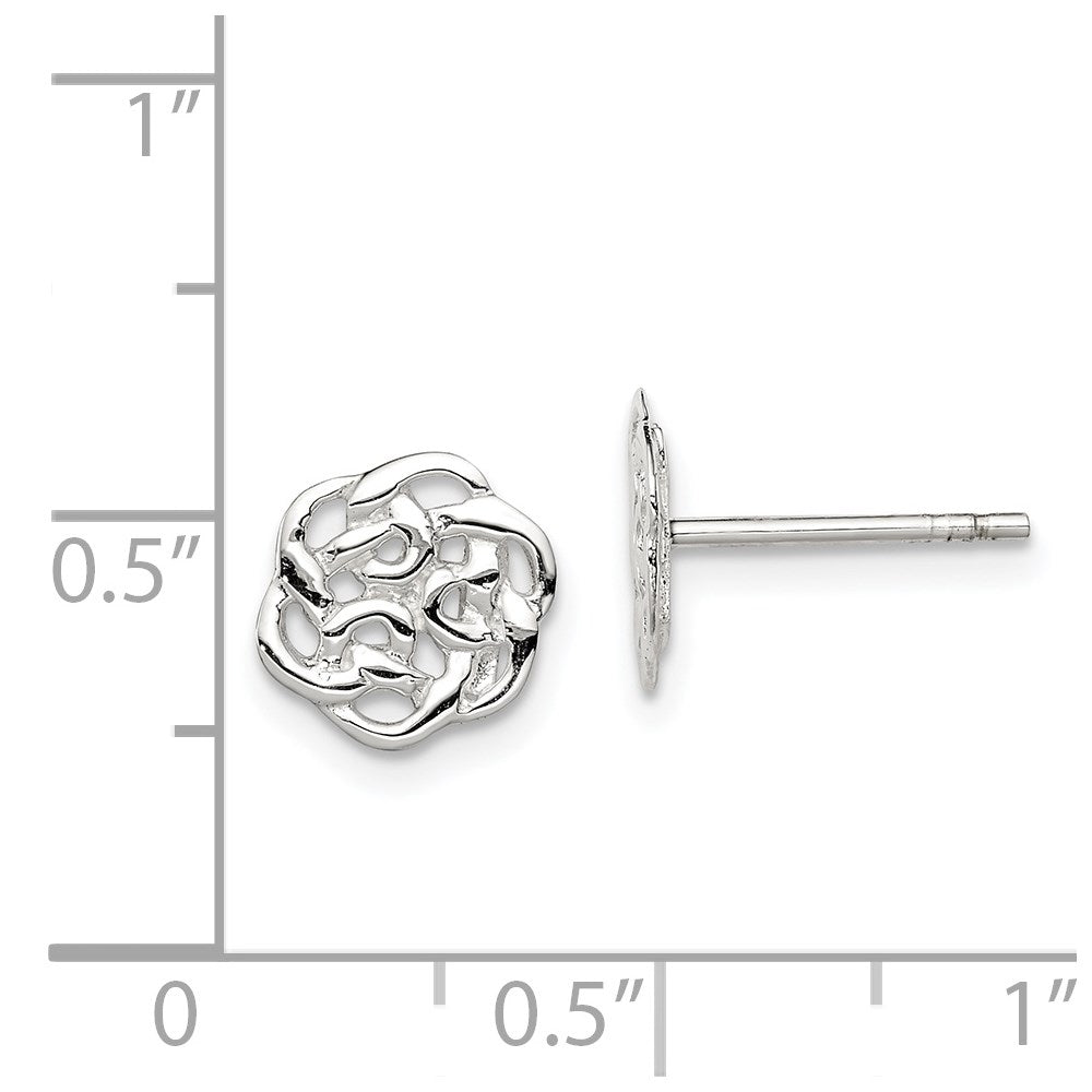 Sterling Silver Polished Celtic Knot Post Earrings
