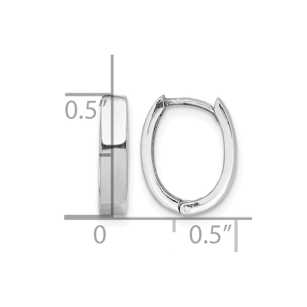 Sterling Silver Rhodium Polished Hinged Hoop Earrings