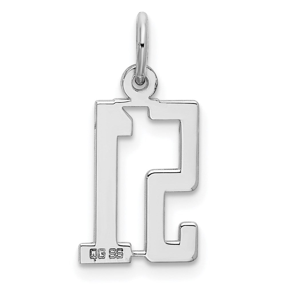 Sterling Silver/Rhodium-plated Elongated Number 51 Charm