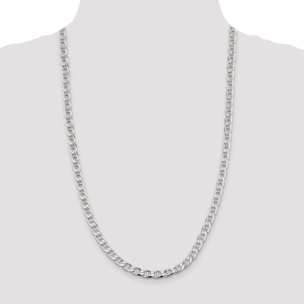 Sterling Silver 6.5mm D/C Flat Anchor Curb Chain