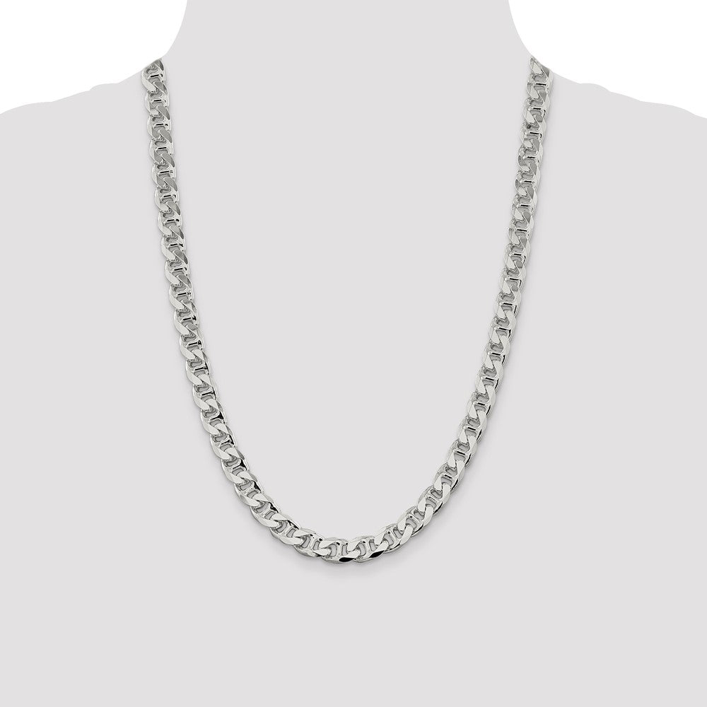 Sterling Silver 9mm D/C Flat Anchor Curb Chain