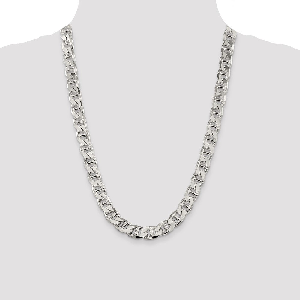 Sterling Silver 10.8mm D/C Flat Anchor Curb Chain