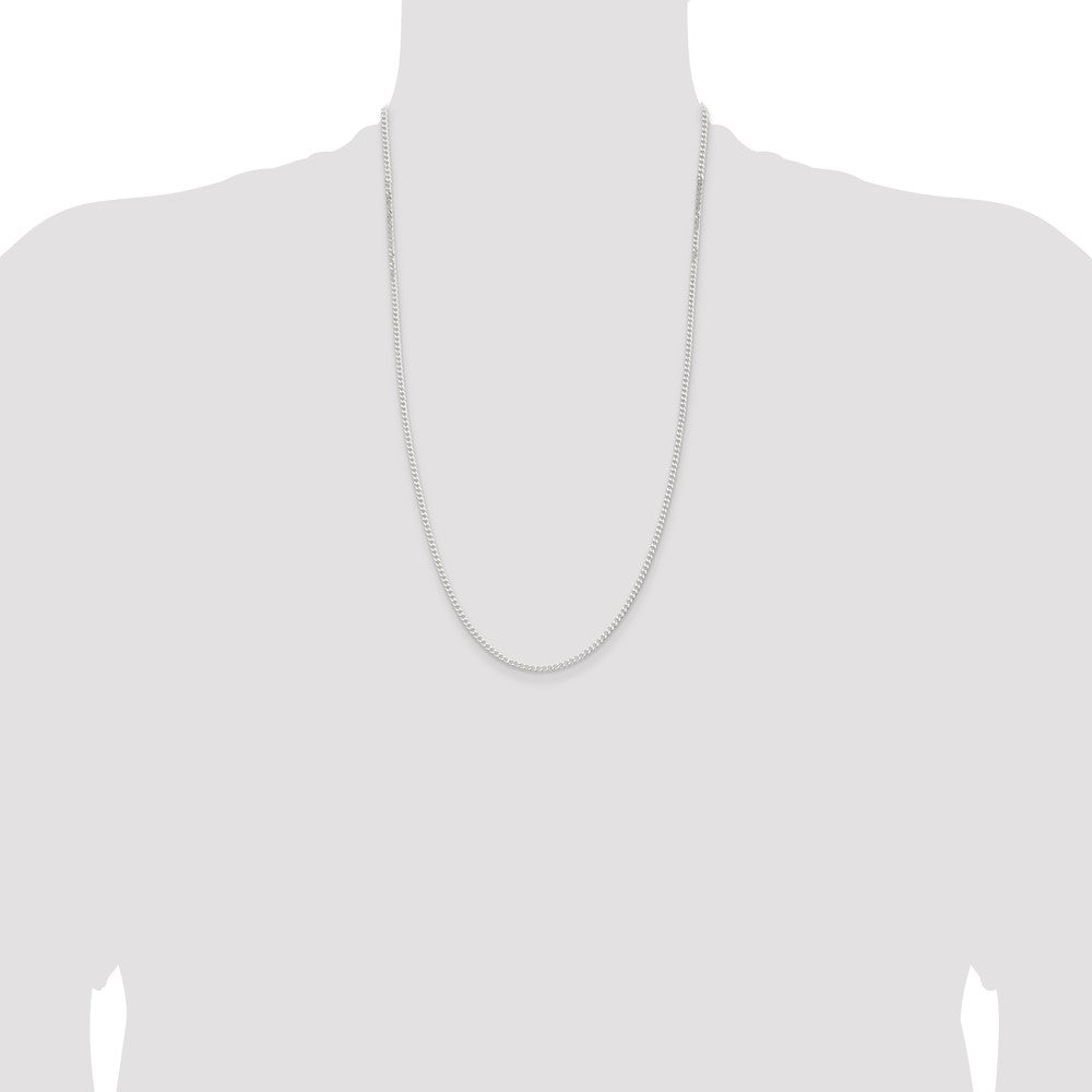 Sterling Silver 2.3mm Beveled Curb Chain