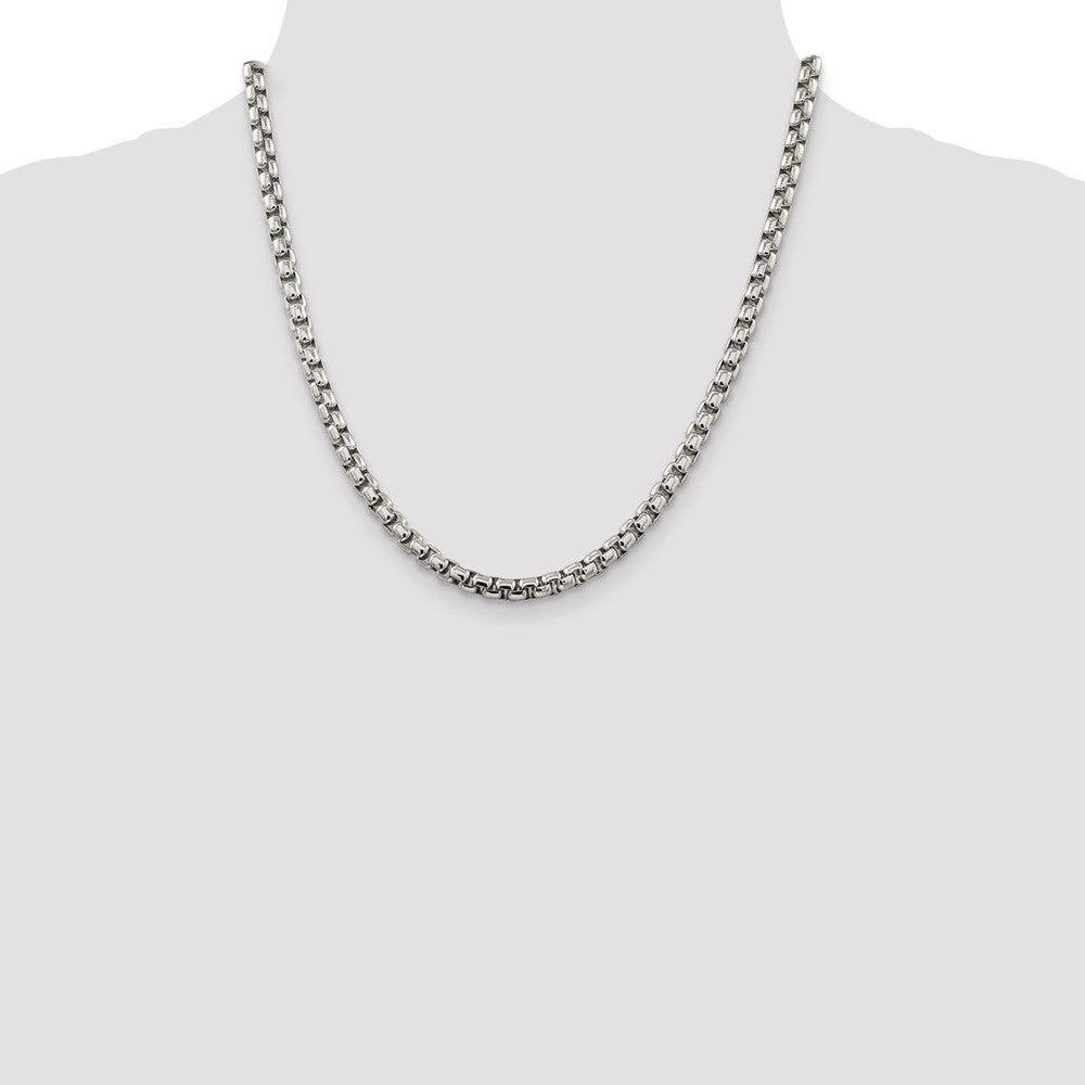 Sterling Silver 5.2mm Round Box Chain