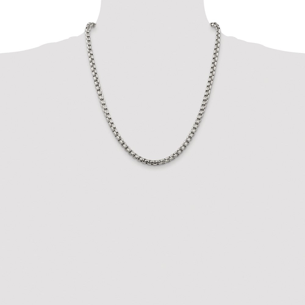 Sterling Silver Rhodium-plated 5.2mm Round Box Chain