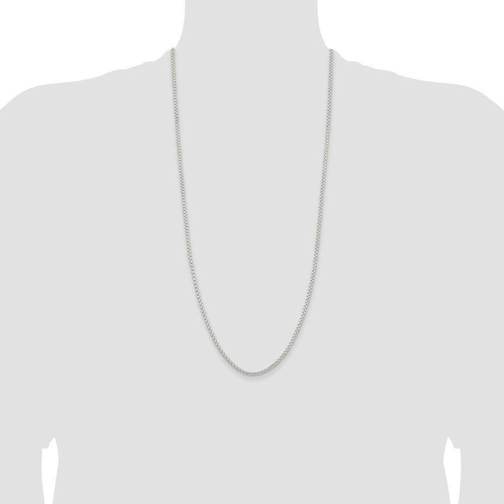 Sterling Silver 2.6mm Round Box Chain