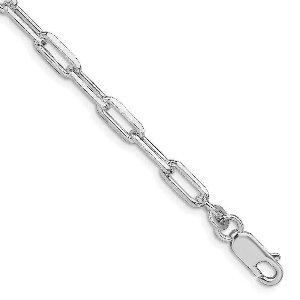 Sterling Silver Rhodium-plated 4.25mm Elongated Open Link Chain