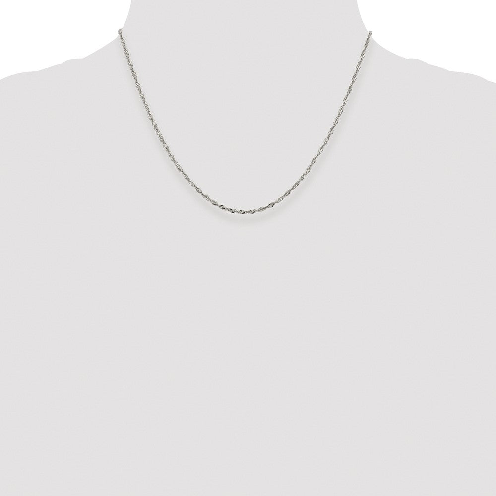 Sterling Silver Rhodium-plated 2mm Singapore Chain