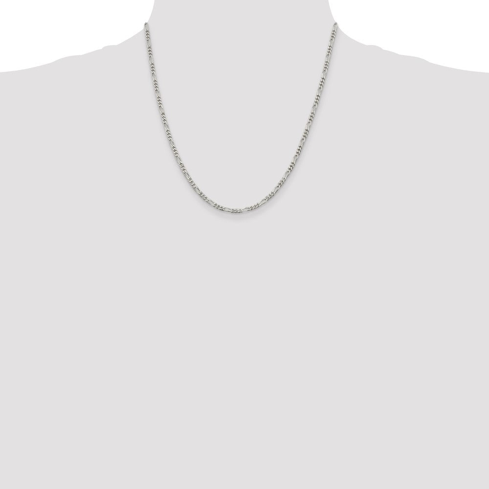 Sterling Silver 2.85mm Figaro Chain