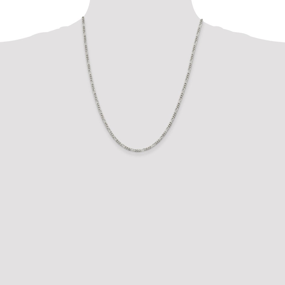 Sterling Silver 2.85mm Figaro Chain