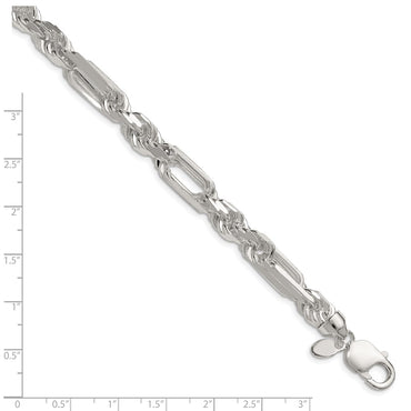 Sterling Silver 8mm D/C Figarope Chain