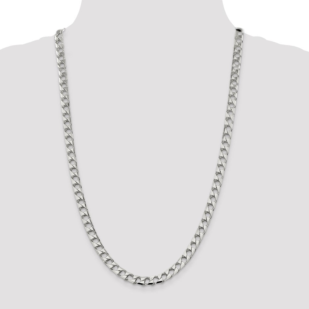 Sterling Silver 7.2mm D/C Square Curb Chain