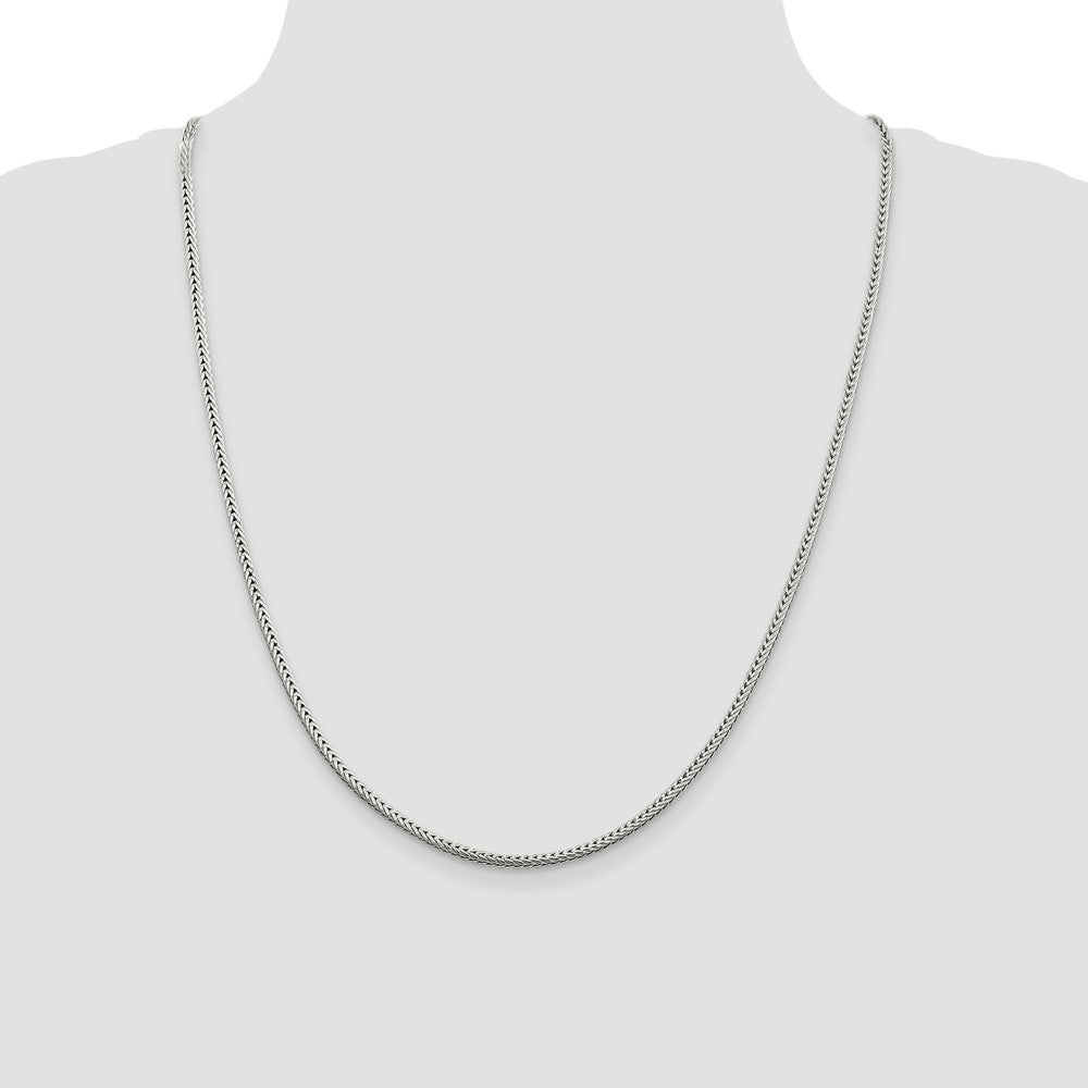 Sterling Silver 2.5mm Diamond-cut Round Franco Chain