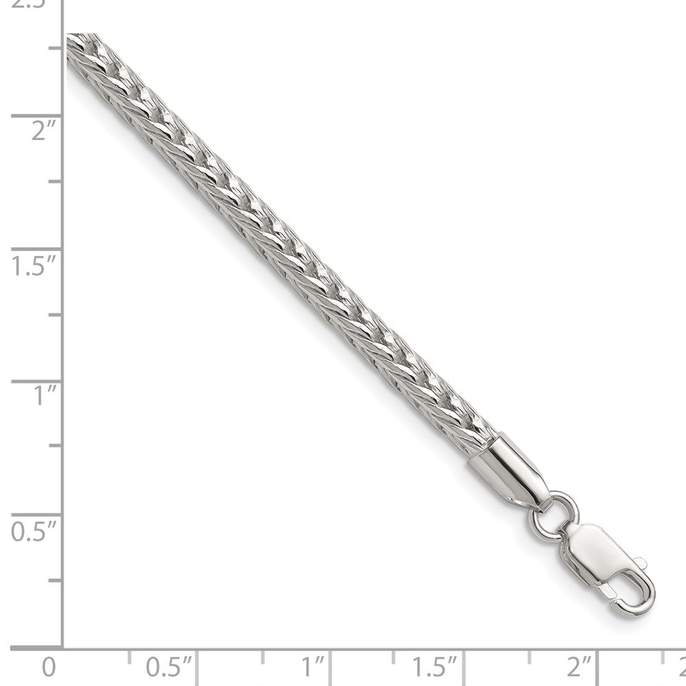 Sterling Silver 3.4mm Diamond-cut Round Franco Chain