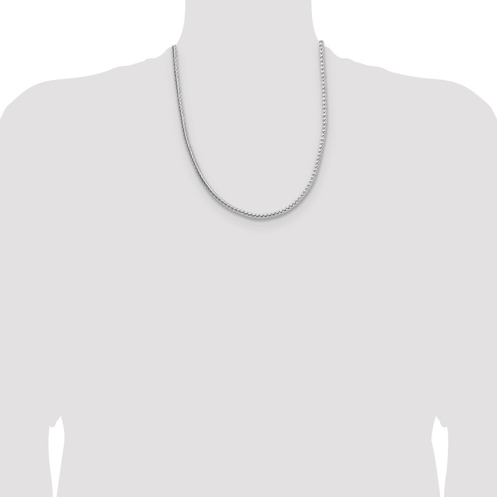 Sterling Silver 3.8mm Diamond-cut Round Franco Chain
