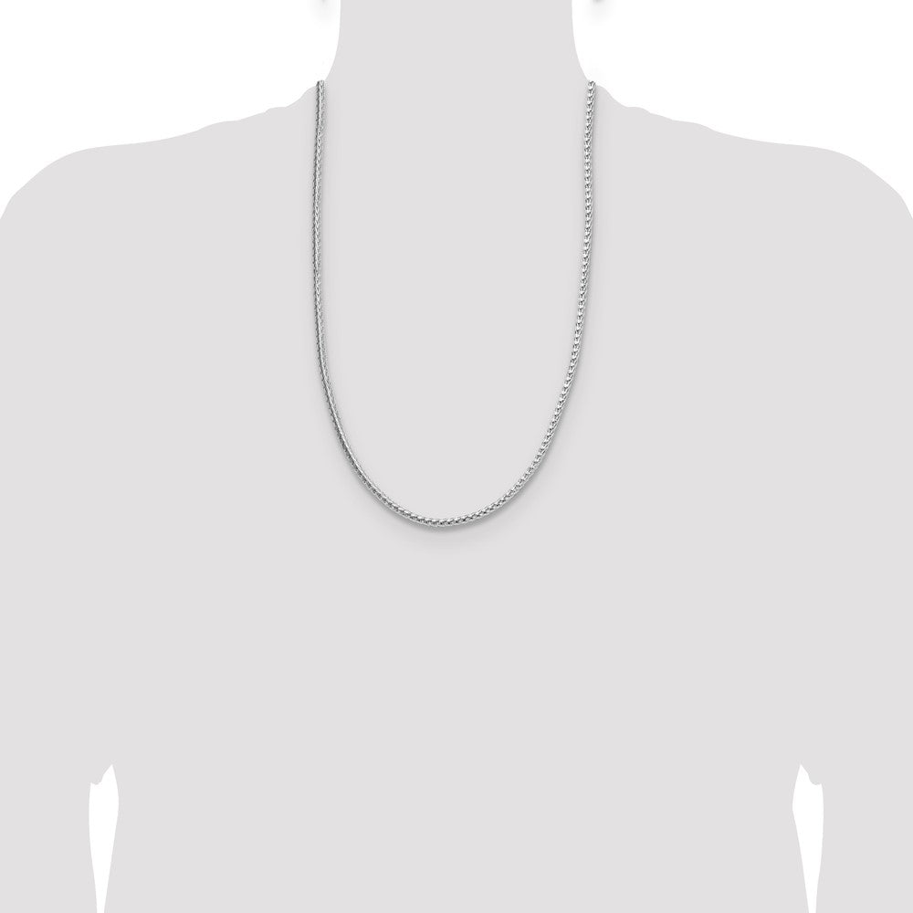 Sterling Silver Rhodium-plated 3.8mm Diamond-cut Round Franco Chain