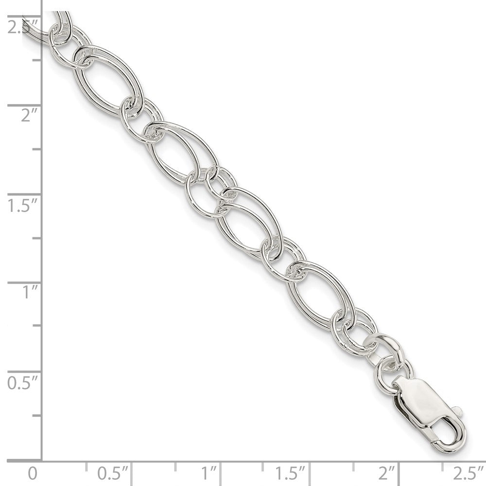 Sterling Silver Polished Oval Link Bracelet