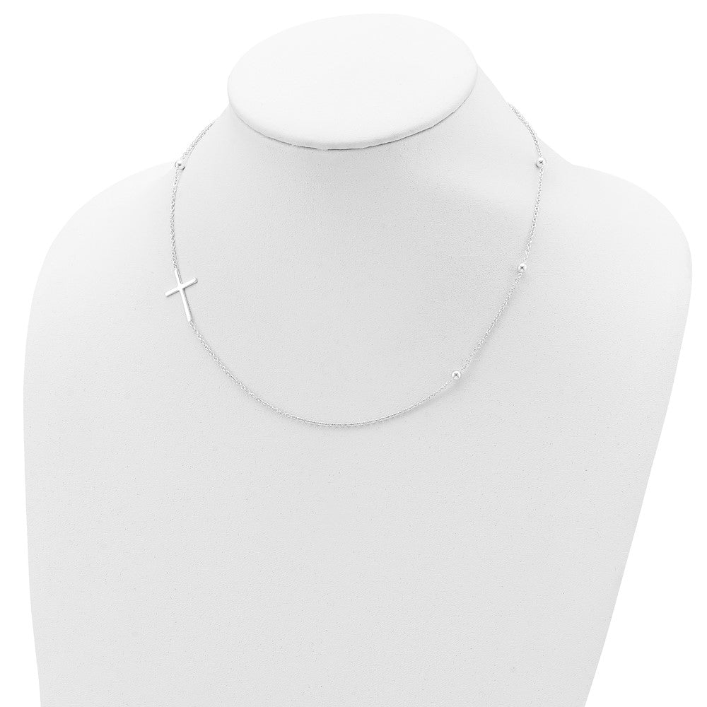 Sterling Silver Polished Cross Necklace