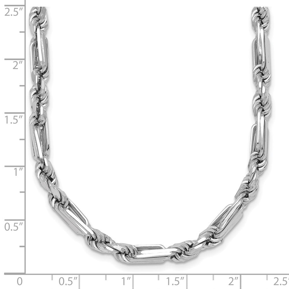Sterling Silver Rhodium-plated Polished Figaro Rope 4.75mm 20in Necklace