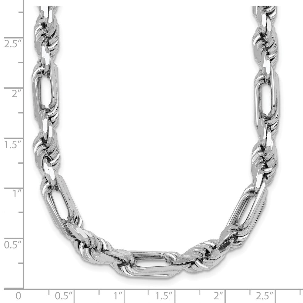 Sterling Silver Rhodium-plated Polished Figaro Rope 7mm 20in Necklace