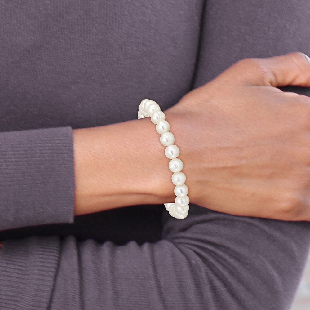 Madi K 5-6mm Freshwater Cultured Pearl Xsmall Stretch Bracelet