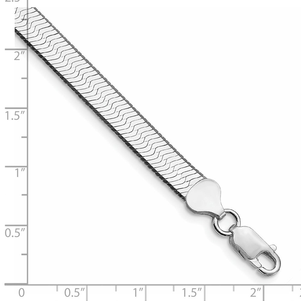 Sterling Silver Rhodium-plated 7.3mm Magic Herringbone Chain