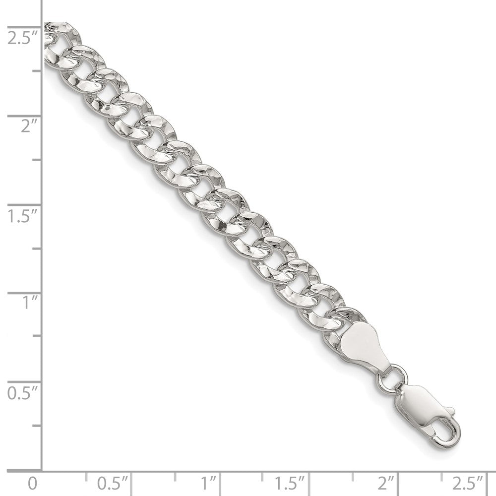 Sterling Silver 6.35mm Hammered Curb Chain