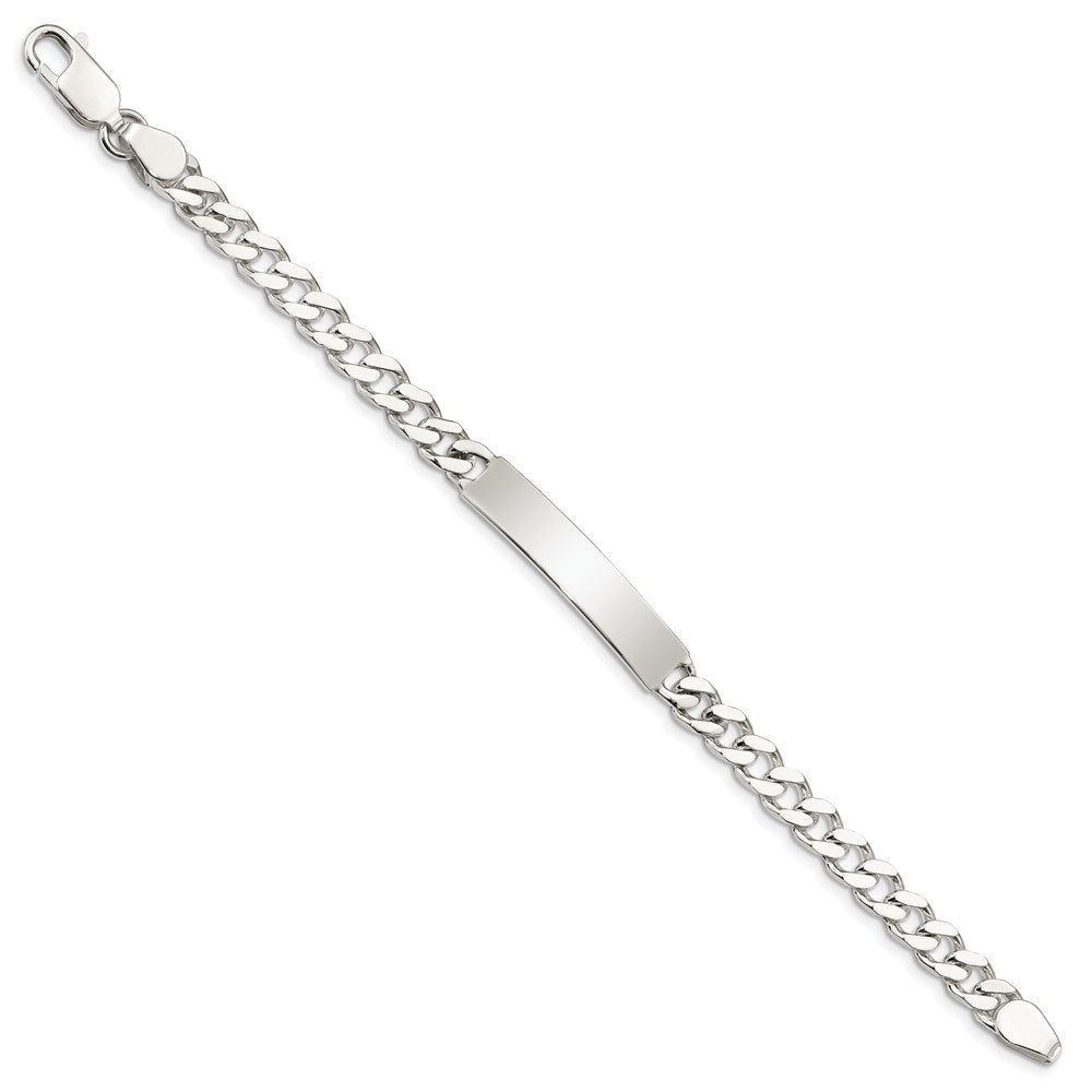 Sterling Silver 8inch Polished Engraveable Curb Link ID Bracelet