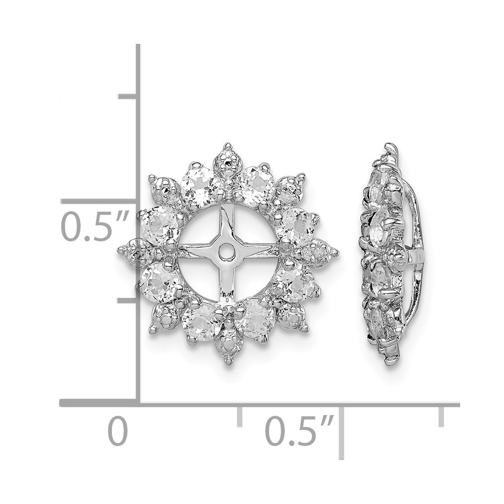 Sterling Silver Rhodium Diam. & White Topaz Earring Jacket